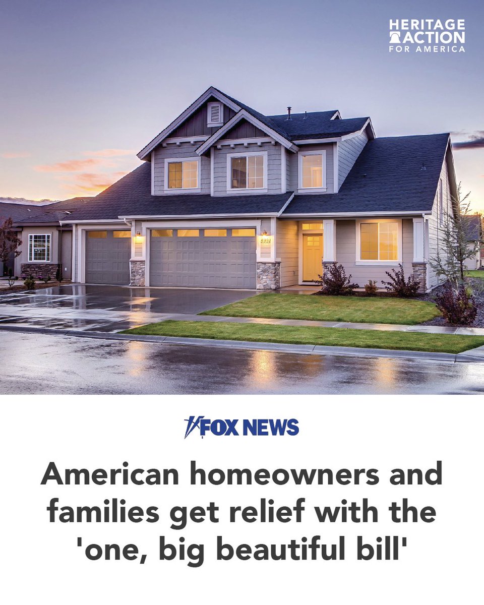 Heritage_Action's tweet image. The One Big Beautiful Bill Act includes key victories for American families, delivering on the promises the President made to voters in November.
fxn.ws/44GtcDQ