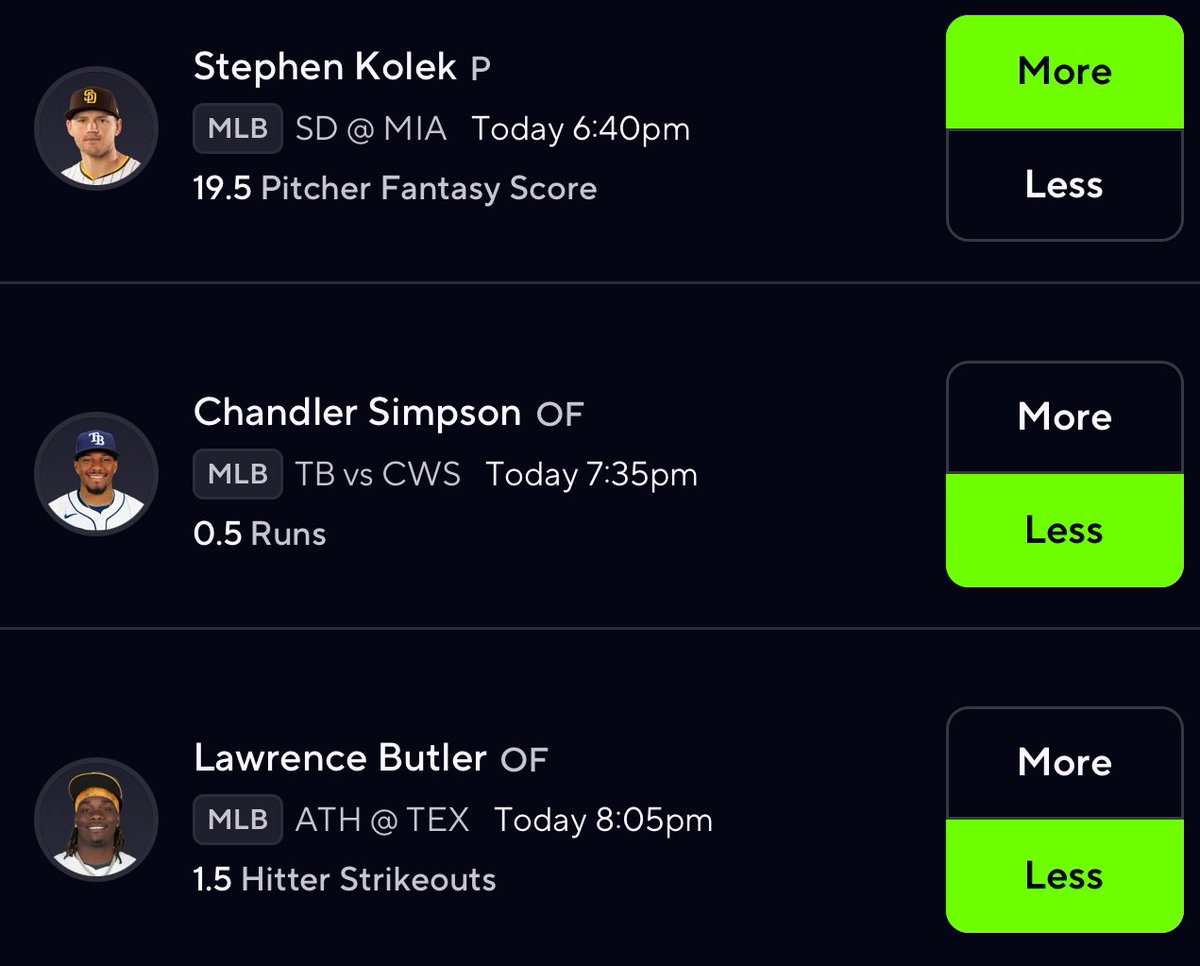 PropGeekZeke's tweet image. my favorite mlb plays today✅💰
$100 to a follower who LIKES if we sweep❤️⬇️