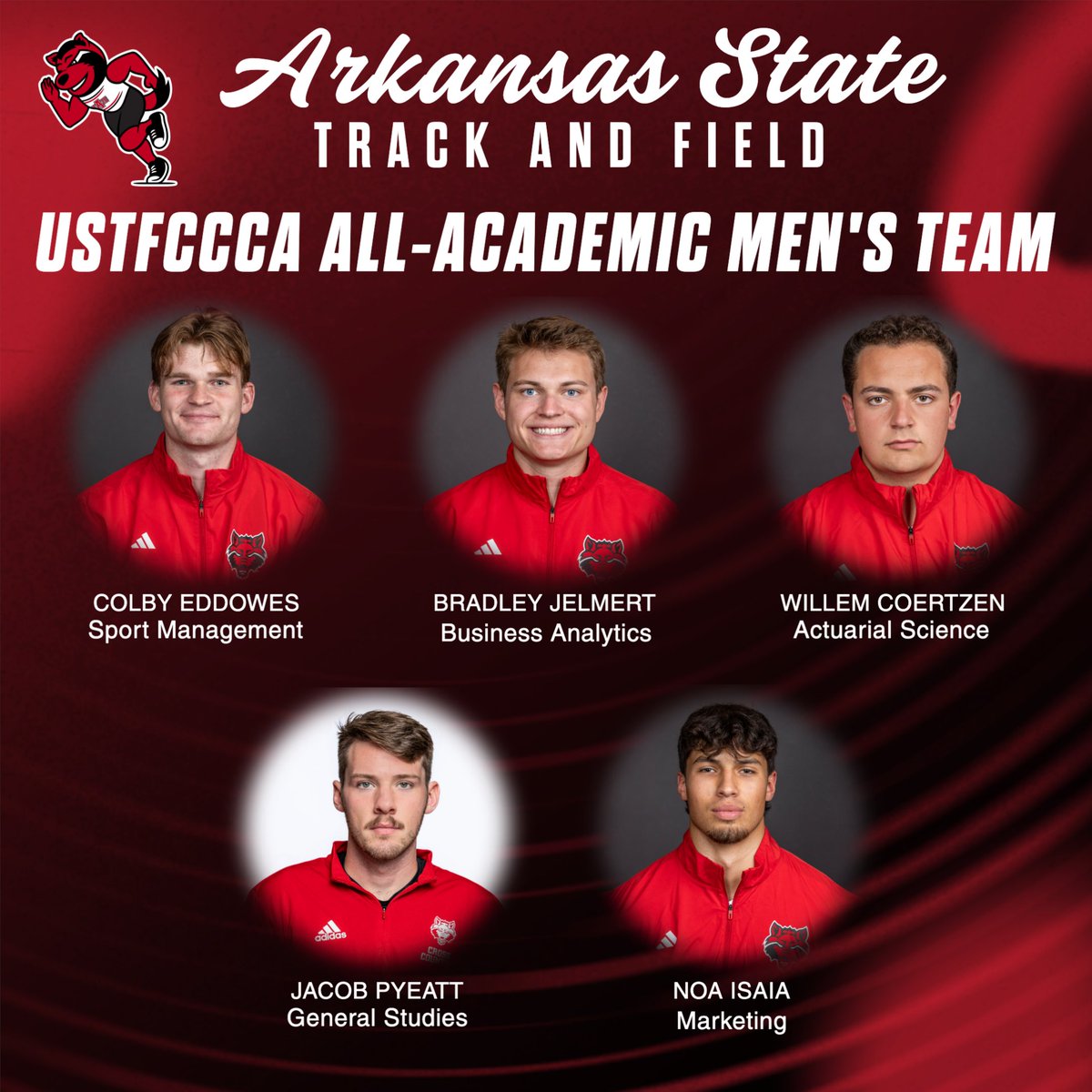 ASTATETRACK's tweet image. A-State Track and Field earns 2025 USTFCCCA All-Academic Team and Athlete honors!
π: bit.ly/4o11Ekf
#WolvesUp