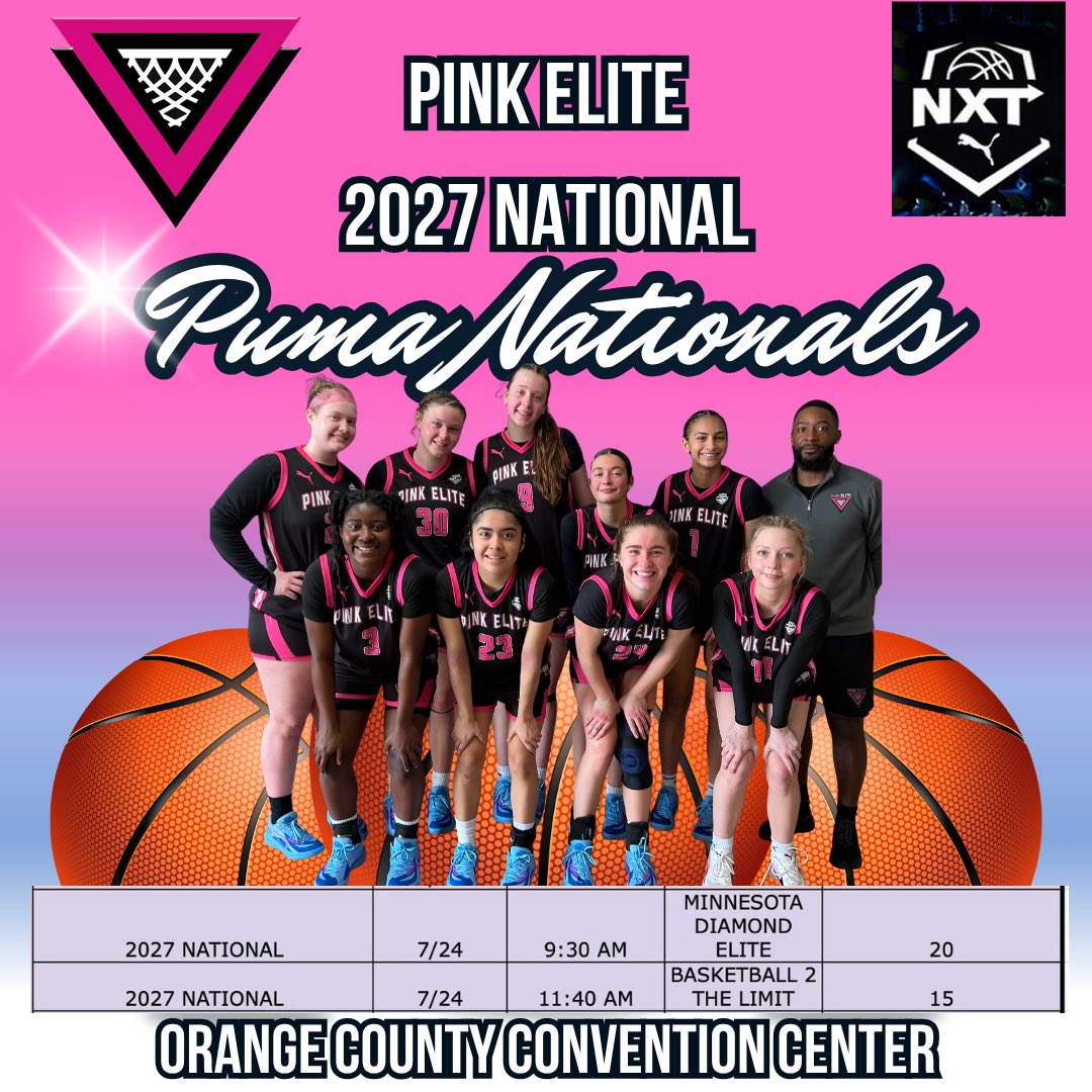 pinkelitebasketball (@pinkeliteclub) on Twitter photo 2027 National Puma NXTPRO is ready to compete @pro16girls Nationals! Come watch our TOP RECRUITS in the 2027 class compete in Orlando, FL! <a href="/amanimeeks3/">Amani Meeks</a> <a href="/akritzer_09/">Annabelle Kritzer</a> <a href="/KennadyKotowski/">Kennady Kotowski</a> <a href="/MaceyM2027/">Macey Mills</a> <a href="/AubreySpy11/">Aubrey Spychalski</a> <a href="/lelanie_posada/">Lelanie_Posada</a> <a href="/MiaMolis/">Mia Molis</a> <a href="/EmmaRodgers2027/">Emma Rodgers</a> <a href="/NicoleD2027/">Nicole Douglas</a> <a href="/_CoachAHill/">Coach Antwan Hill</a> 2027 National Puma NXTPRO is ready to compete @pro16girls Nationals! Come watch our TOP RECRUITS in the 2027 class compete in Orlando, FL! <a href="/amanimeeks3/">Amani Meeks</a> <a href="/akritzer_09/">Annabelle Kritzer</a> <a href="/KennadyKotowski/">Kennady Kotowski</a> <a href="/MaceyM2027/">Macey Mills</a> <a href="/AubreySpy11/">Aubrey Spychalski</a> <a href="/lelanie_posada/">Lelanie_Posada</a> <a href="/MiaMolis/">Mia Molis</a> <a href="/EmmaRodgers2027/">Emma Rodgers</a> <a href="/NicoleD2027/">Nicole Douglas</a> <a href="/_CoachAHill/">Coach Antwan Hill</a>