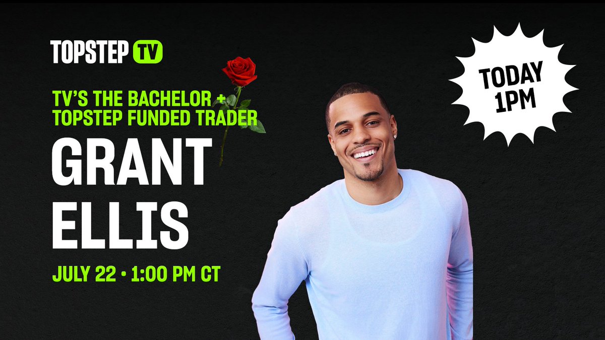 TopstepTV's tweet image. He conquered reality TV.
Then he crushed the Combine.
Now he’s going LIVE on TopstepTV.
Grant Ellis from The Bachelor at 1 PM CT — be there.
📺 bit.ly/3GMQ1wz