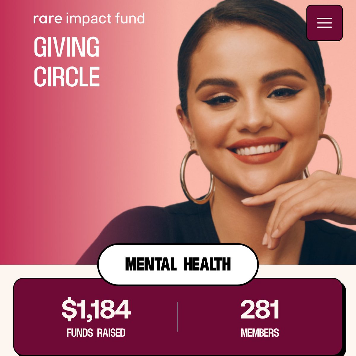 SGchartupdate's tweet image. Selena Gomez’s Rare Impact Fund Giving Circle has surpassed $1,000 raised.