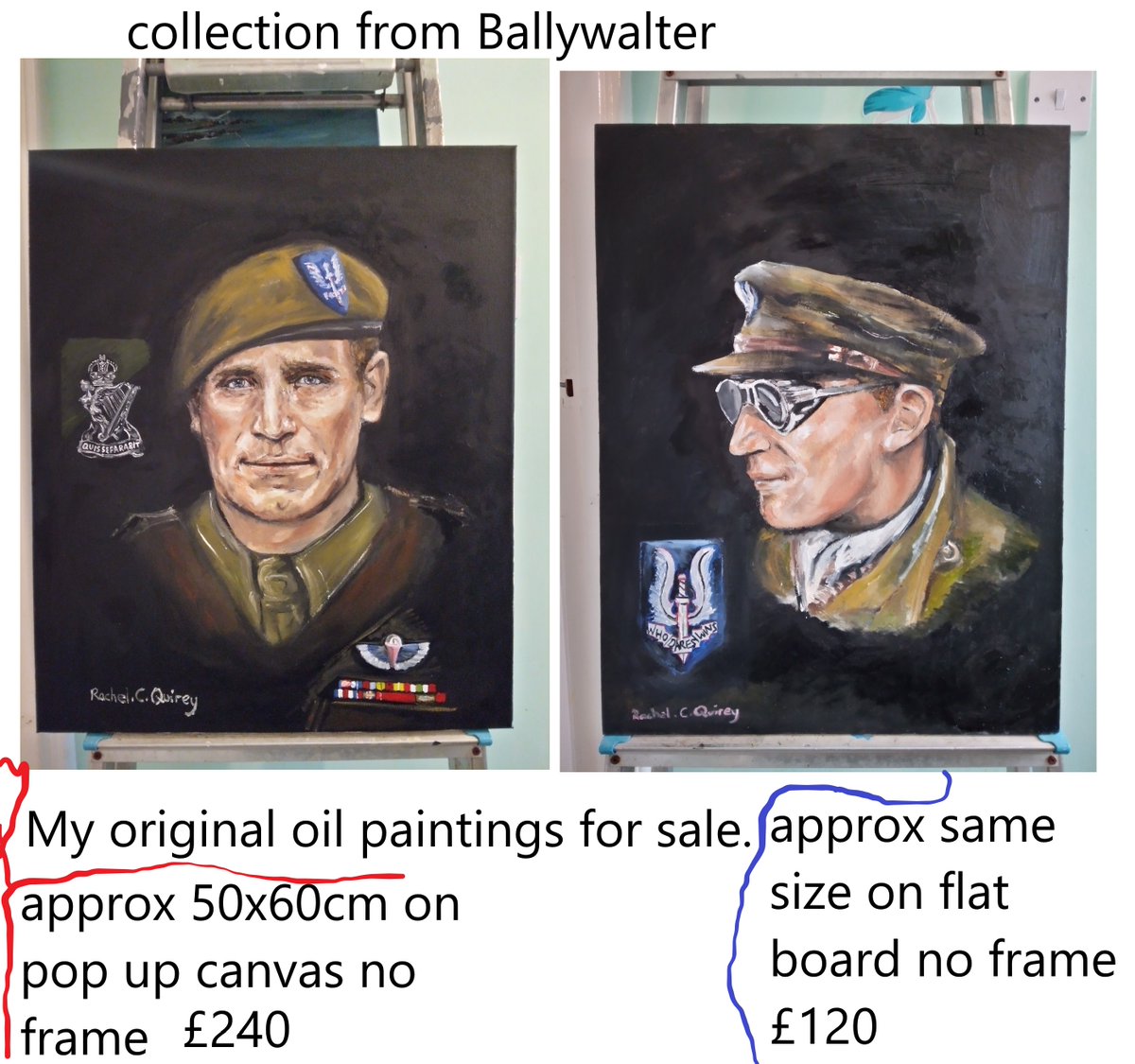 Quirey1983's tweet image. Colonel Robert Blair Mayne original oil paintings portraits from County Down artist. SAS legend.