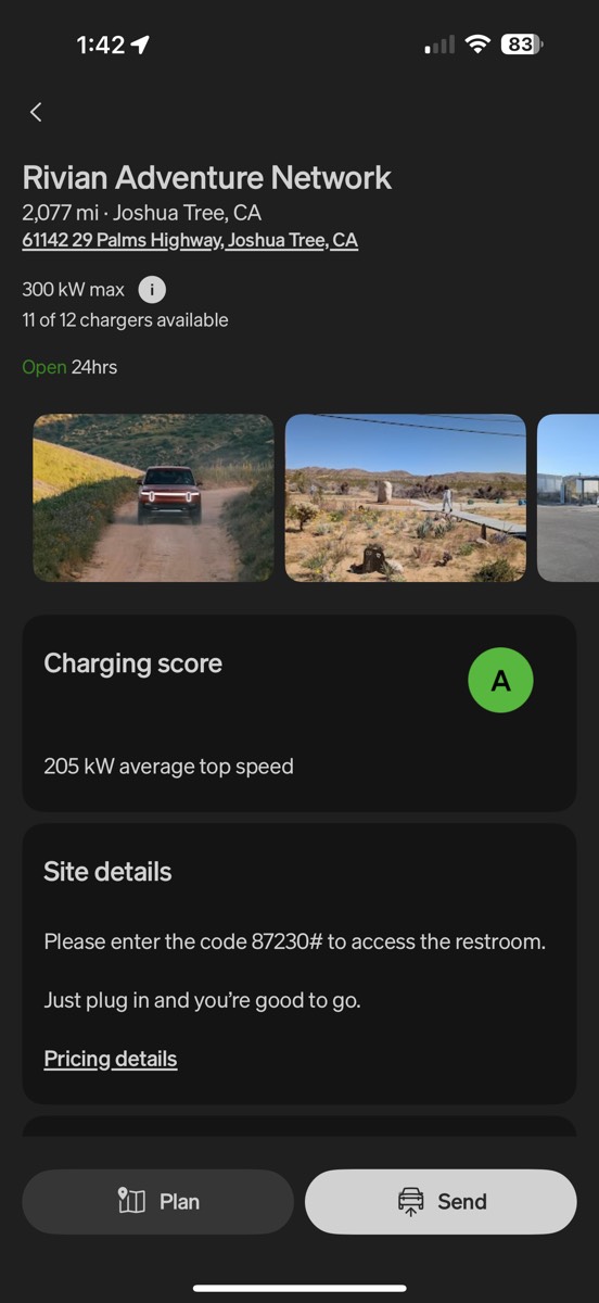 RivianTrackr's tweet image. Rivian’s first Adventure Network chargers with native NACS are live at Joshua Tree. The Hamptons site is next, alongside Yosemite, and more locations will get NACS cables throughout 2025 to support Rivian and other EVs.
riviantrackr.com/news/rivian-be…