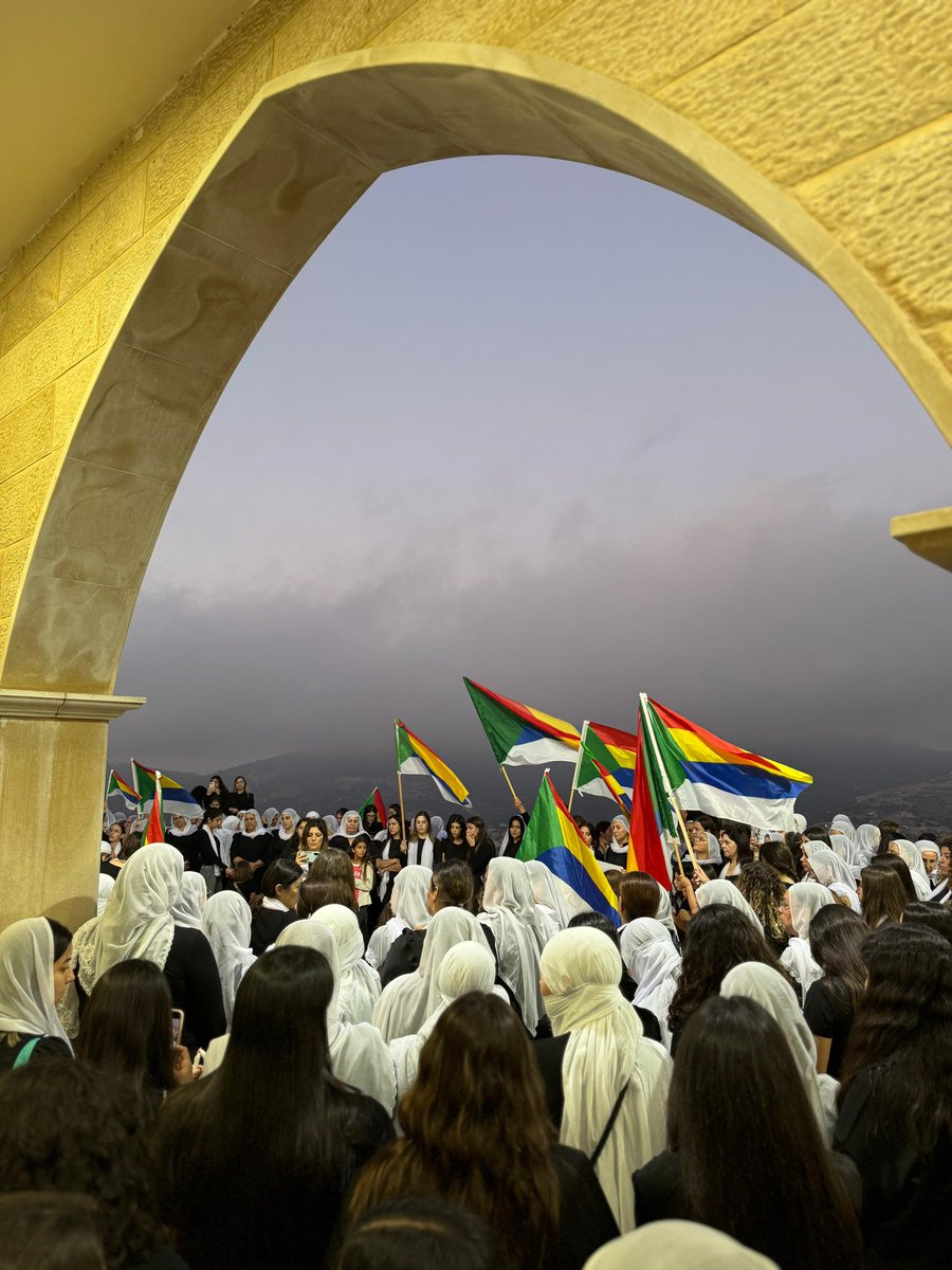 BayanBader10's tweet image. In my village, Hurfeish, Israel.
Women’s solidarity stand with our brothers and sisters in Al Suwayda.
Druze, Just like a plate of copper, If one side is hit, we all feel it.
From the shrine of prophet Sabalan.
#Druze #SaveTheDruze