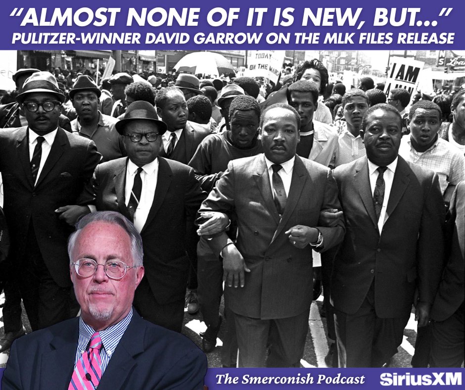 smerconish's tweet image. Trump ordered the release of FBI files on MLK—what’s actually new? Dr. David Garrow, who’s studied the Bureau’s surveillance of King for decades, joins Michael to explain the infamous suicide letter, disturbing tapes, and more.
Hear the #podcast 🎧➡️ loom.ly/7l3hQnE