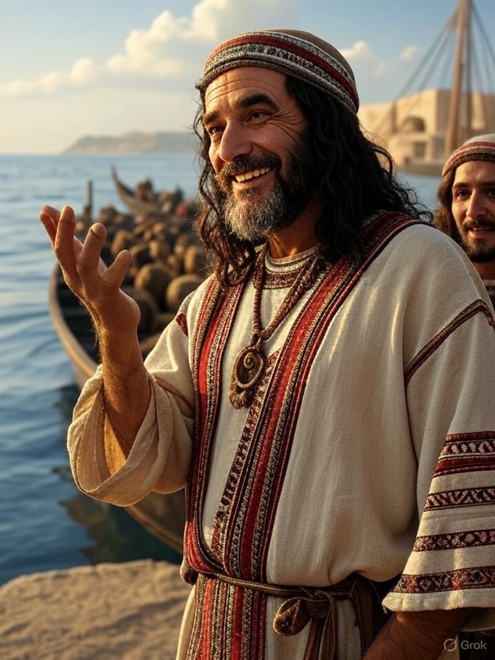 thecapitalisimo's tweet image. Mycenaean libtard explaining the Sea Peoples are just here to do the jobs Mycenaeans won't do, 1200 BC (colorized).