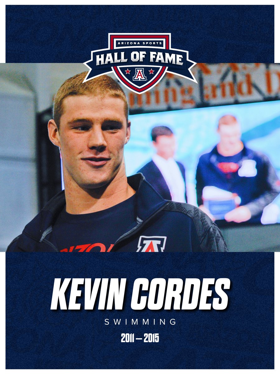 AZATHLETICS's tweet image. Olympic Gold Medalist
2x NCAA Swimmer of the Year
4x NCAA Champion
Welcome to the Arizona Sports Hall of Fame, Kevin Cordes!