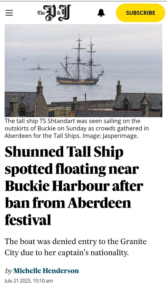 IballsInah's tweet image. Guess the nationality of this ship's captain, who was banned from the tall ships festival in Aberdeen.