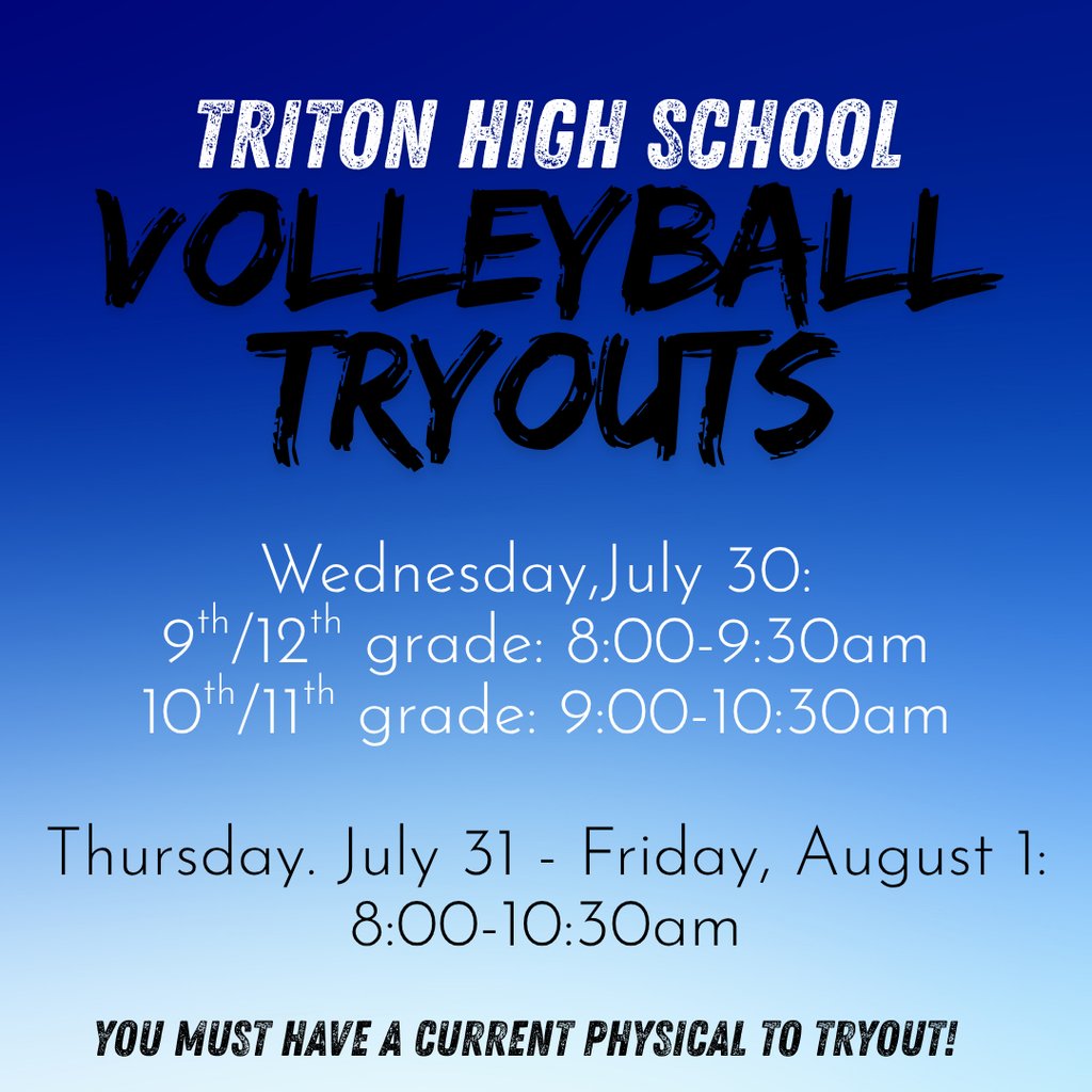 THS Volleyball Tryout Information: