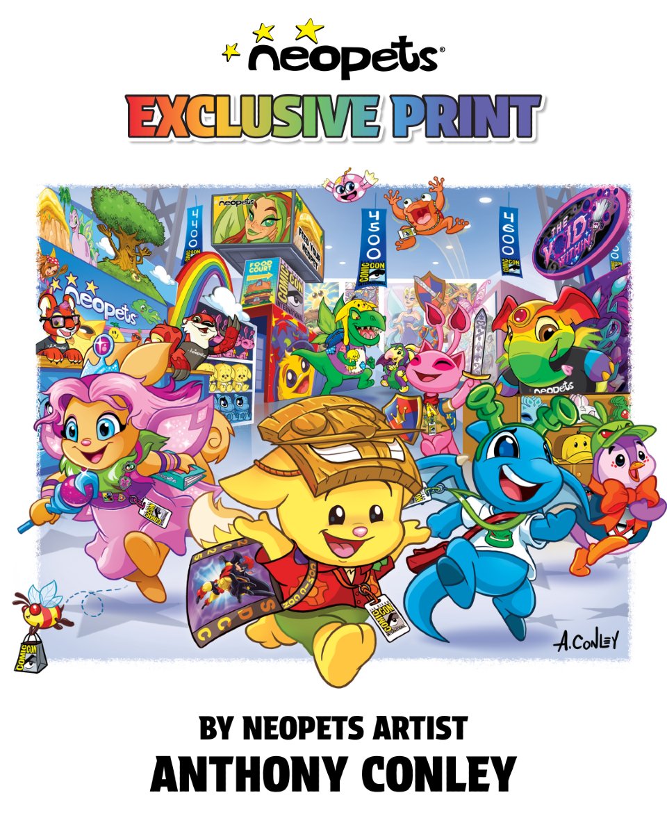 Neopets's tweet image. Only 1 SLEEP till Neopets is at #sdcc2025 - Don't get carried away counting Babaas and miss us! 🌈
We'll be at Booth #534 with Big Aisha and tons of fun! And if that's not enough, we'll be partying the night away at Cielo Rooftop Lounge on July 24 with games, prizes + more! Get…