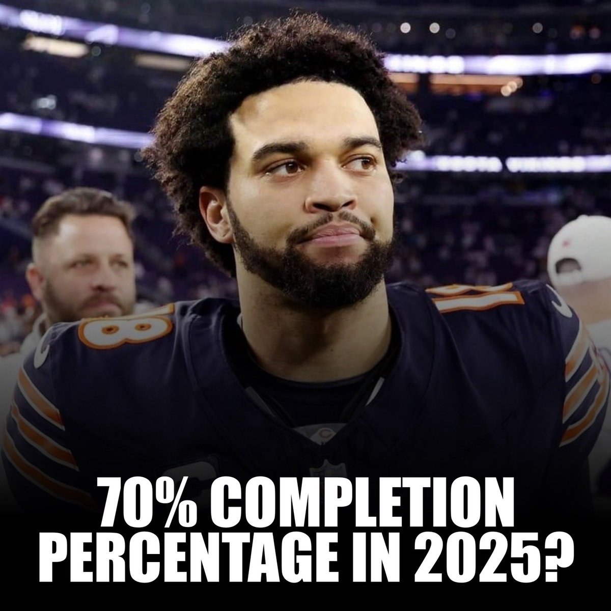 jasrifootball's tweet image. #Bears QB Caleb Williams, who completed 62.5% of his passes last season, has a lofty goal of completing over 70% of his passes this year.
Ben Johnson on that goal:
βIt's a lofty goal, but it's one we're going to strive for.β