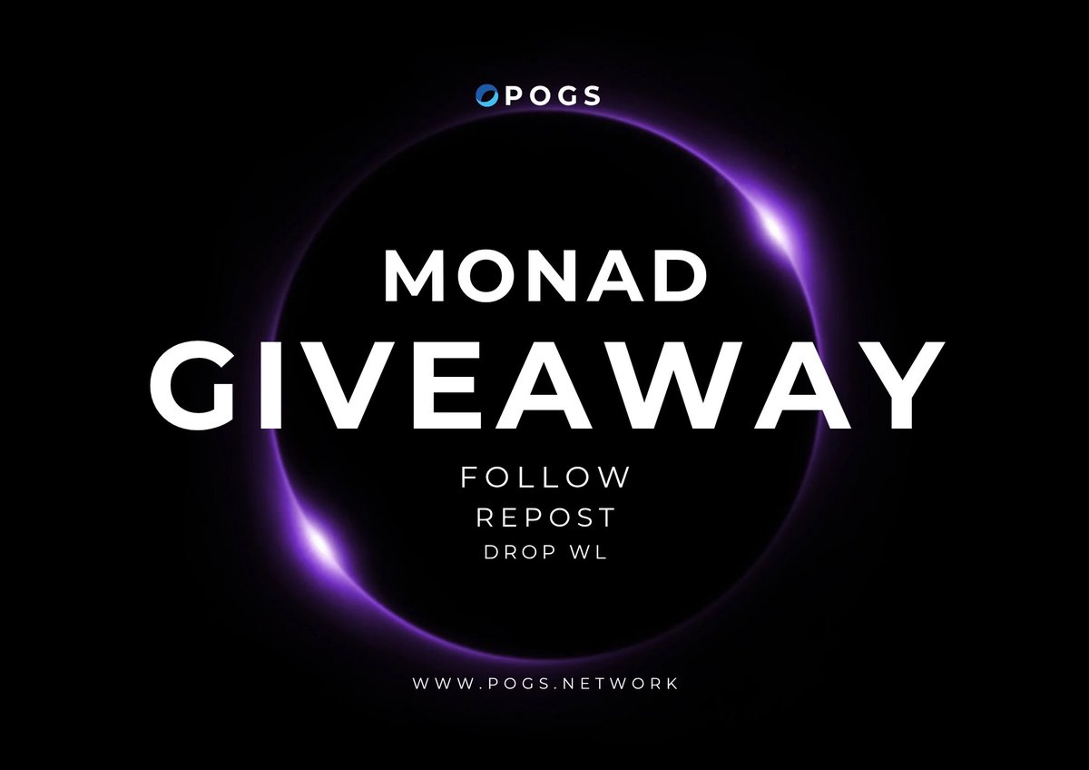 $200 in $MON GIVEAWAY 🔥

👉 Follow <a href="/Pogsnetwork/">Pogs</a> 
👉 Like &amp; RT 🔃
👉 Drop WL on Discrod: discord.gg/9CZQ2Mb9Mv

20 lucky winners within 48 hours 🪄