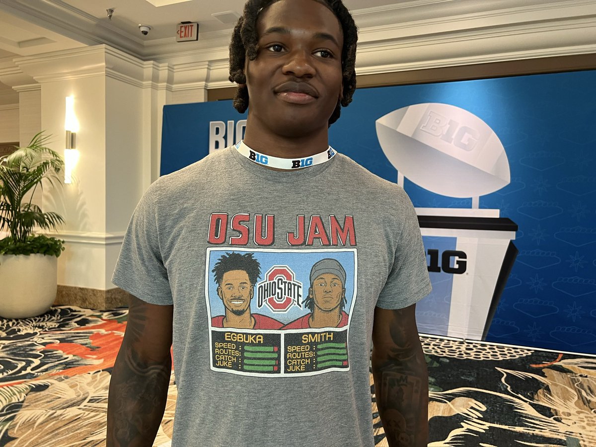 Stephen_Means's tweet image. Jeremiah Smith brought Emeka Egbuka to Big Ten Media Days