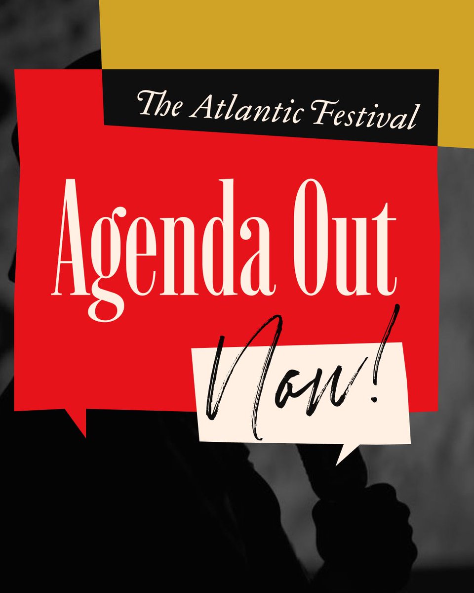 AtlanticLIVE's tweet image. The Atlantic Festival agenda is here. Join us for three days of timely conversations and bold ideas, as a powerhouse lineup of speakers brings The Atlantic’s journalism to the stage. 1-Day Passes and Out and About tickets go on sale tomorrow. Explore the full agenda →…
