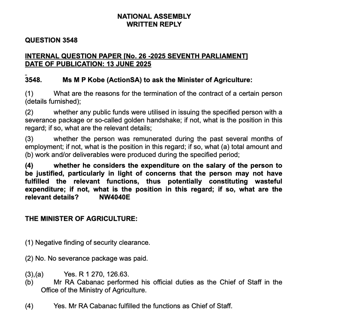 RomanCabanac's tweet image. I was never suspended nor was I paid for no work, even the Minister agreed that I fulfilled all my duties while I was employed.
That fake news can be put to rest now.