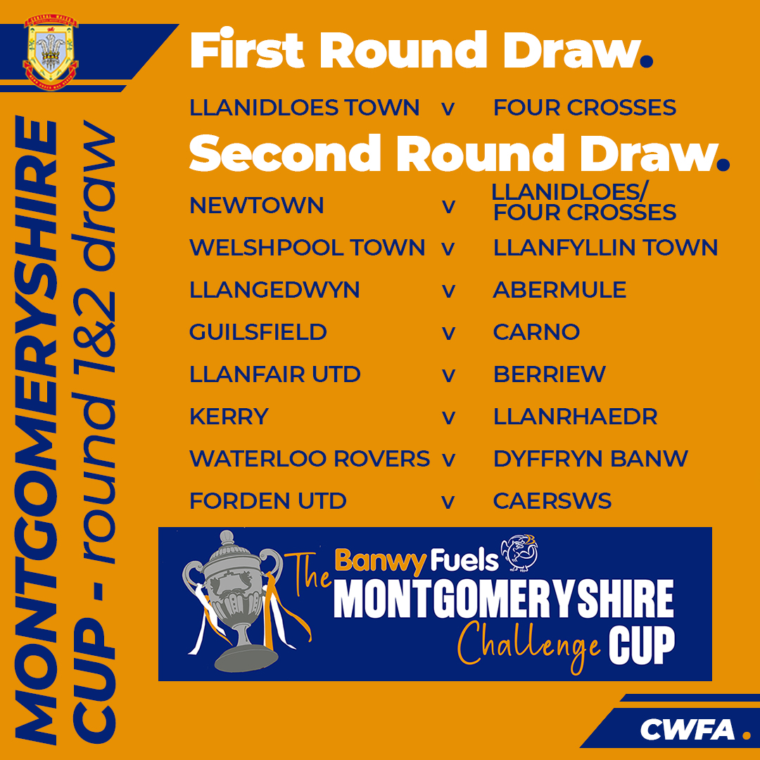 Central Wales FA (@centralwalesfa) on Twitter photo The draw has been made for the opening rounds of this years <a href="/BanwyFuelsLtd/">BanwyFuelsLtd</a> Montgomeryshire Cup has been made as follows.
Dates will be arranged when clubs commitments in their various leagues are known #Montcup #CWFA The draw has been made for the opening rounds of this years <a href="/BanwyFuelsLtd/">BanwyFuelsLtd</a> Montgomeryshire Cup has been made as follows.
Dates will be arranged when clubs commitments in their various leagues are known #Montcup #CWFA