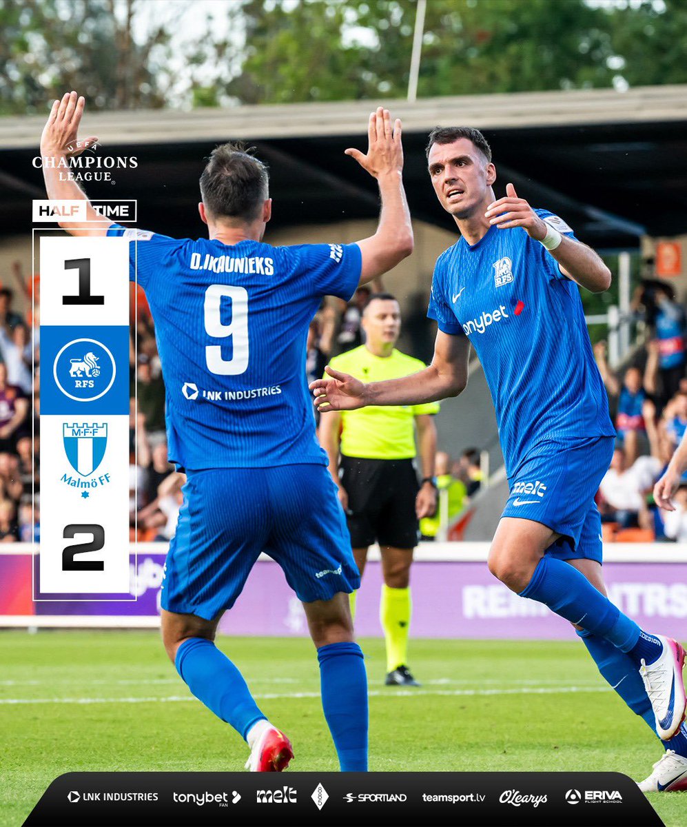 ⏸️ Pārtraukumā dodamies minimāli atrodoties iedzinējos. Vienus vārtus puslaika izskaņā atguva Darko Lemajičs!