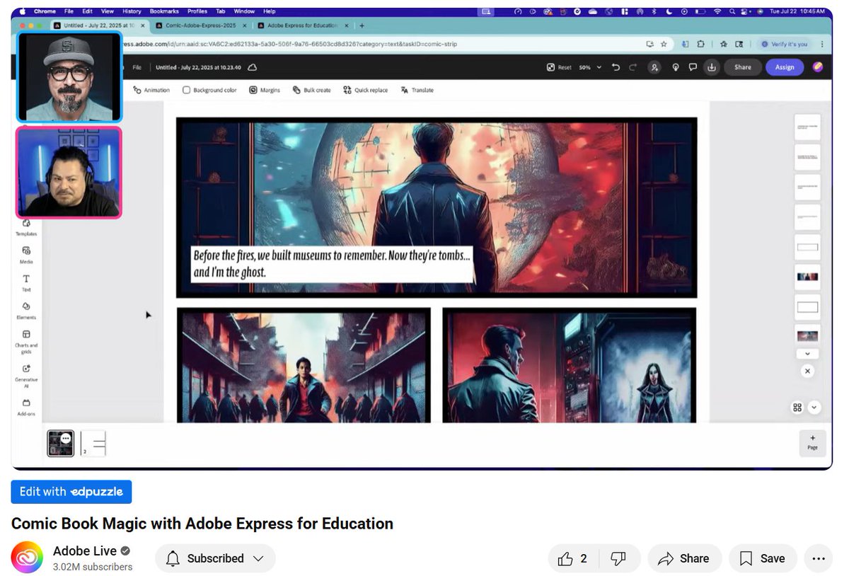 💗Such a fun <a href="/AdobeForEdu/">Adobe For Education</a> Live with <a href="/ClaudioZavalaJr/">૮ℓαµ∂เσ ƶαѵαℓα ʝ૨.</a> and <a href="/TheTechProfe/">Martin Ricardo Cisneros</a>! Loved learning how to make Comic Book Magic with <a href="/AdobeExpress/">Adobe Express</a> and left with some great ideas for building creative confidence in the classroom. #AdobeEduCreative