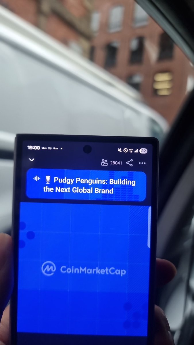 🐧 <a href="/CoinMarketCap/">CoinMarketCap</a> x <a href="/LucaNetz/">Luca Netz 🐧✳️</a> 

Tapped in now live in my Uber in Manchester 

$Pengu