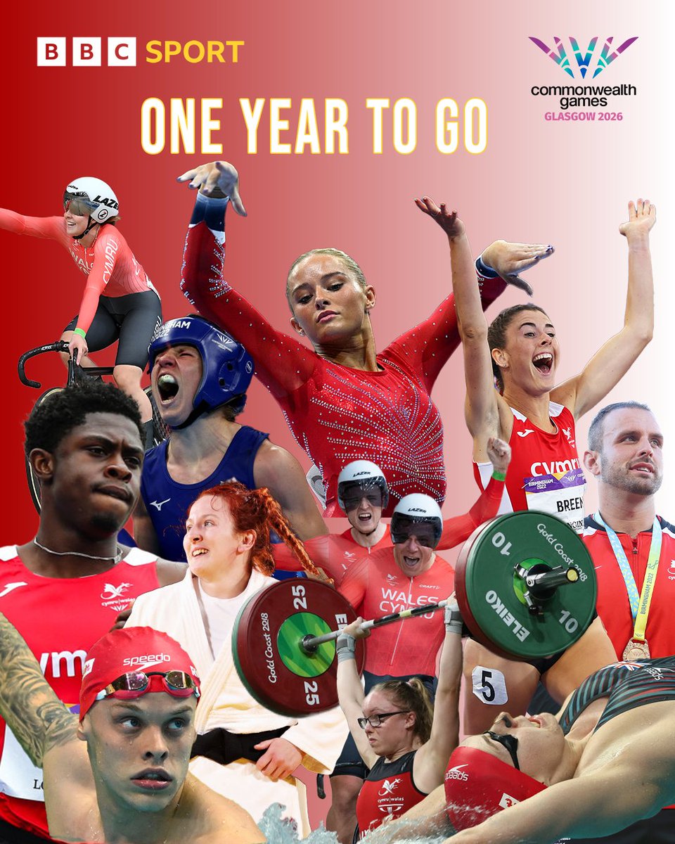 The countdown is on! The Commonwealth Games in Glasgow get under way one year from today!

#BBCCWG #CWG2026