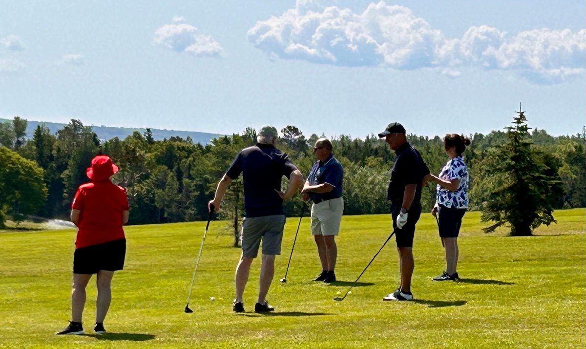 UniforTheUnion's tweet image. Unifor members and staff met in Memramcook, #NB for a golf tournament, the first held in the province. Thanks to all participants for a great day of building relationships, enjoying the sunshine, and competing for best shot!