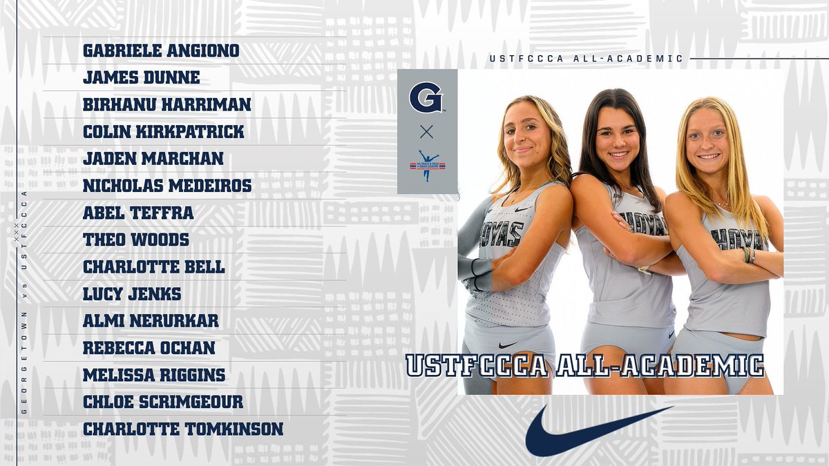 HoyasTrackXC's tweet image. Proud to announce our @USTFCCCA All-Academic honors!
#HoyaSaxa