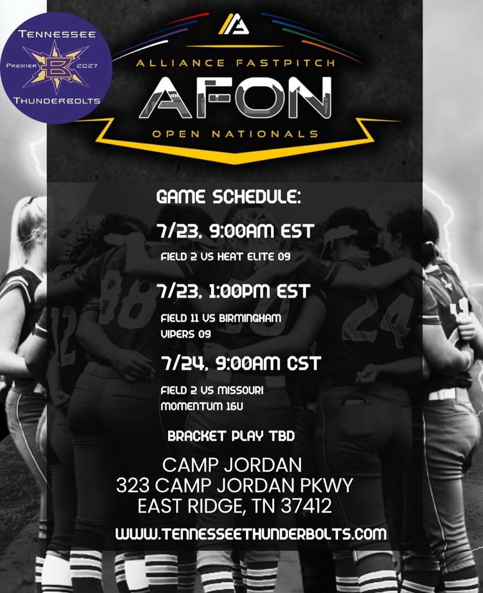 Zoie Butler (@zobutler2028) on Twitter photo So excited to play at the Alliance AFON tournament this week with the <a href="/tnbolts2027west/">Tennessee Thunderbolts Premier 2027</a>. Can’t wait to be back with my girls!!
<a href="/UNASoftball/">North Alabama Softball</a>
<a href="/NDsoftball/">Notre Dame Softball</a>
<a href="/AppStateSB/">App State Softball</a>
<a href="/OleMissSoftball/">Ole Miss Softball</a>
<a href="/DukeSOFTBALL/">Duke Softball</a>
<a href="/WMUSoftball/">Western Michigan Softball</a>
<a href="/Vol_Softball/">Tennessee Softball</a>
<a href="/JAX_Softball/">Jacksonville Softball 🥎</a>
<a href="/UNCSoftball/">Carolina Softball</a>
<a href="/AlabamaSB/">Alabama Softball</a> So excited to play at the Alliance AFON tournament this week with the <a href="/tnbolts2027west/">Tennessee Thunderbolts Premier 2027</a>. Can’t wait to be back with my girls!!
<a href="/UNASoftball/">North Alabama Softball</a>
<a href="/NDsoftball/">Notre Dame Softball</a>
<a href="/AppStateSB/">App State Softball</a>
<a href="/OleMissSoftball/">Ole Miss Softball</a>
<a href="/DukeSOFTBALL/">Duke Softball</a>
<a href="/WMUSoftball/">Western Michigan Softball</a>
<a href="/Vol_Softball/">Tennessee Softball</a>
<a href="/JAX_Softball/">Jacksonville Softball 🥎</a>
<a href="/UNCSoftball/">Carolina Softball</a>
<a href="/AlabamaSB/">Alabama Softball</a>