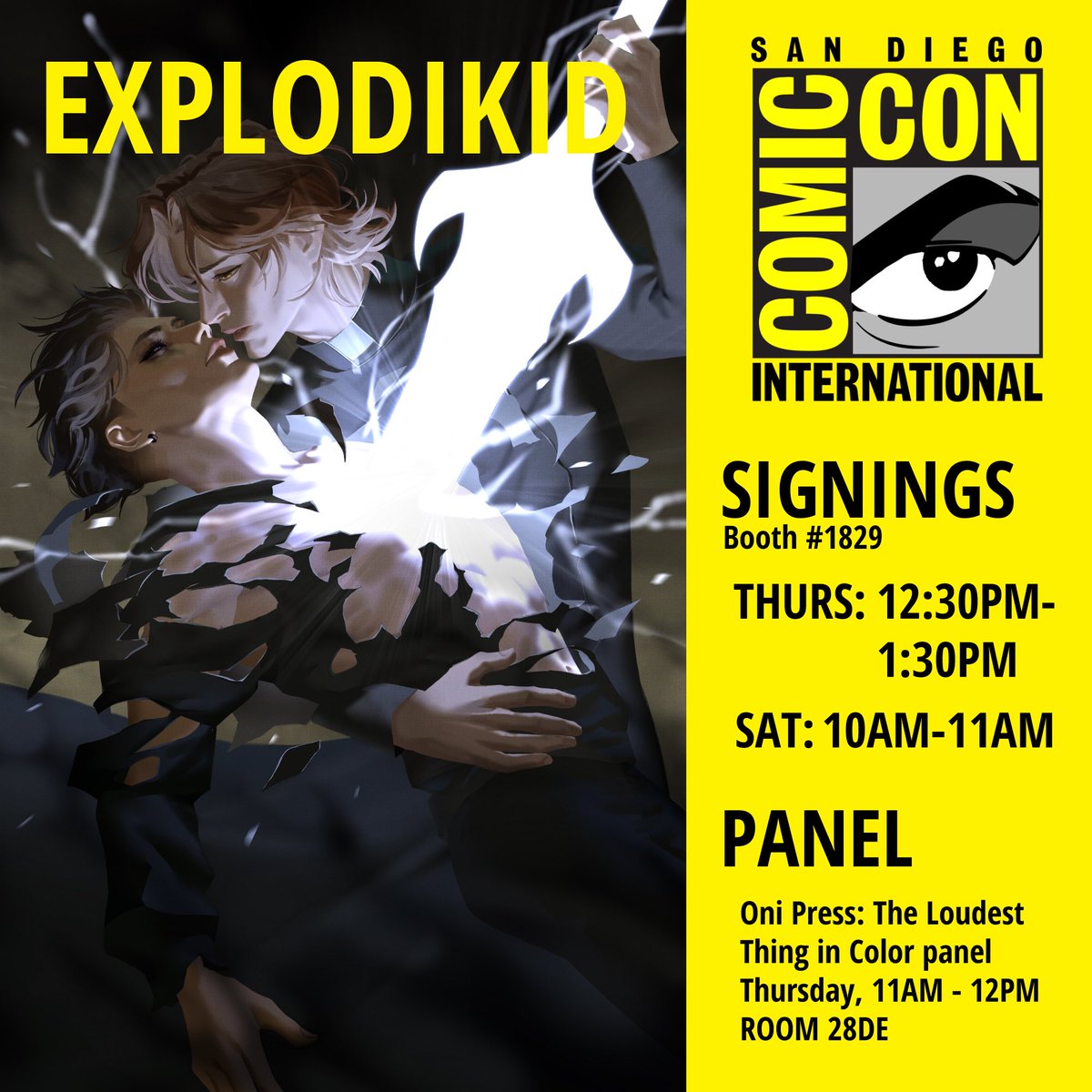 explodikid's tweet image. Turns out I will be at SDCC this year for some book signings and panels!! See you soon! #sdcc2025