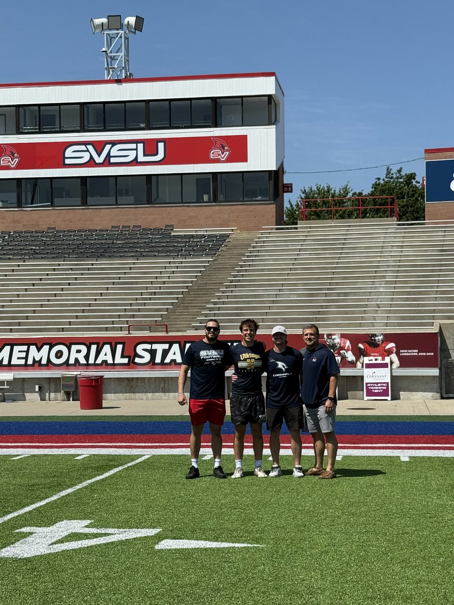 After a great visit I am proud to announce my first offer to LS and play DE at SVSU! Thank you <a href="/CoachGus90/">Niklas Gustav, CSCS</a>, <a href="/CoachSchu44/">Joshua Schumacher</a> and <a href="/CoachBark4/">Brendan Barker</a>!

<a href="/CoachBThomas05/">Coach Thomas</a> <a href="/NolanOwenLS/">Nolan's Long Snapping</a> <a href="/HKA_Tanalski/">Adam</a> <a href="/grayson_curtis_/">Grayson Curtis</a> <a href="/TheChrisRubio/">Rubio Long Snapping®</a> <a href="/mims_isiah/">Isiah Mims</a> <a href="/GumpertAaron/">Aaron Gumpert</a>