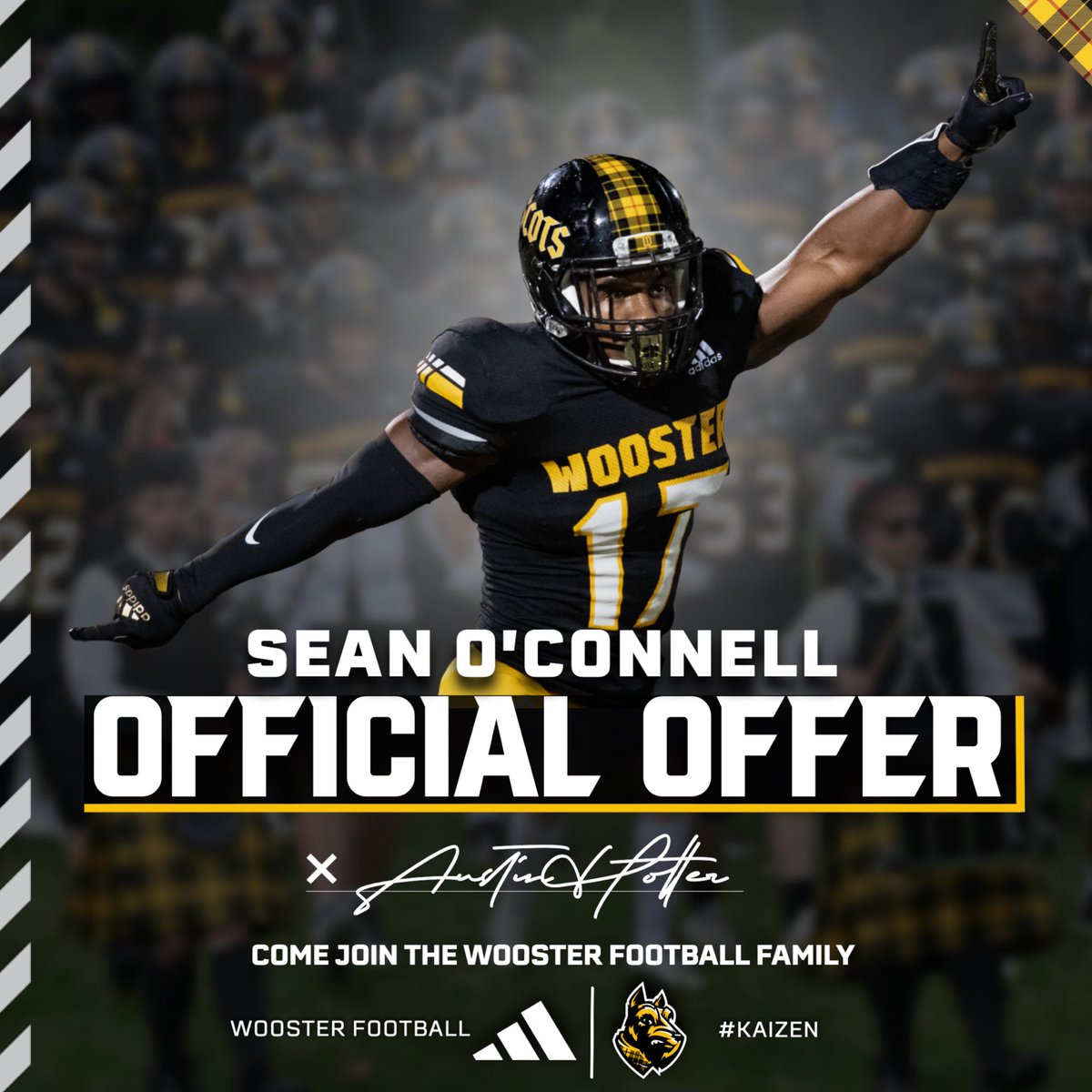 After a great phone call with <a href="/CoachHolter/">Austin Holter</a>, blessed to receive another offer to play college football at <a href="/WoosterFootball/">Wooster Football</a>!!  #GoScots
<a href="/CoachTomblinCOW/">Mason Tomblin</a> <a href="/CoachPrevesk/">Joe Prevesk</a> <a href="/BeneBengalsFB/">Benedictine Bengals Football</a> <a href="/TheRealBigSwill/">Matthew J. Wilson</a> <a href="/5KillerBs/">Brad Demmerle</a>