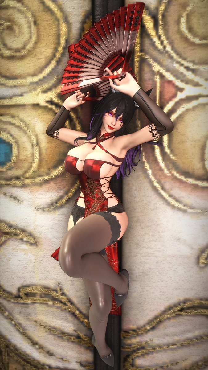 SayayaTheVulpes's tweet image. I know its been awhile but I hope you haven’t forgotten about my pinup series~ For July we have dnc with my main dnc weapons. I had another idea but this one came out instead 💜