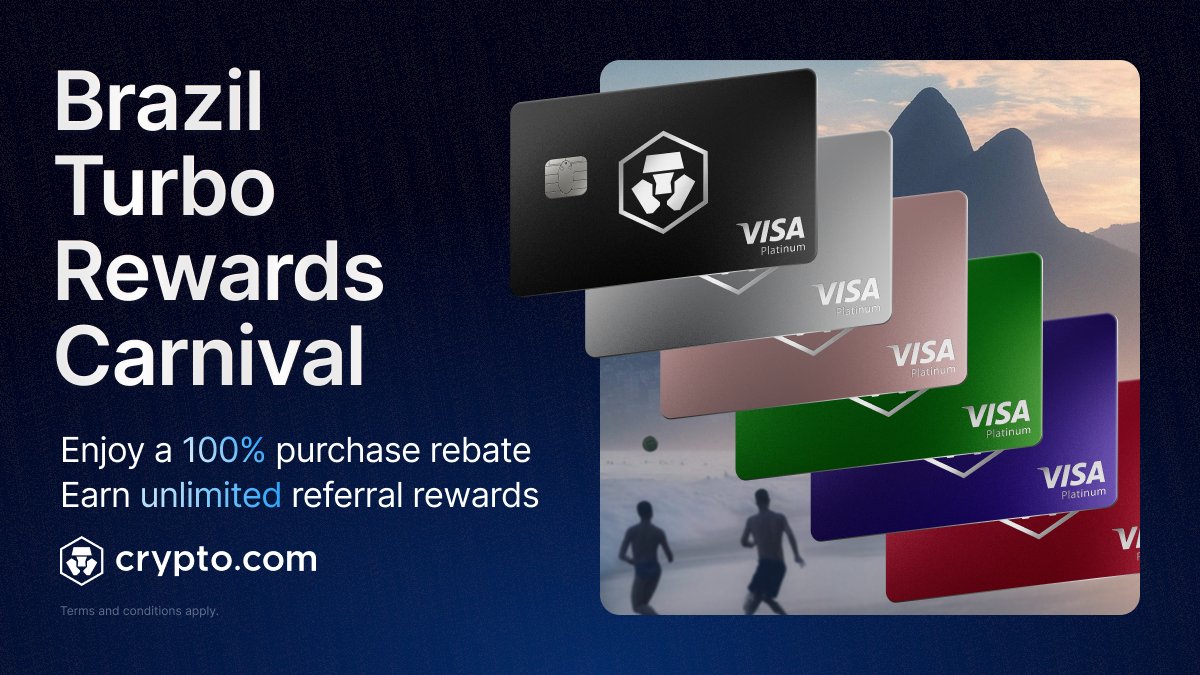 🇧🇷 Exclusive] The first 100 new https://t.co/hcDm4vdblb Card holders who  make their first purchase will get 100% back on their second spend 💡  Existing https://t.co/hcDm4vdblb App users can earn extra referral rewards