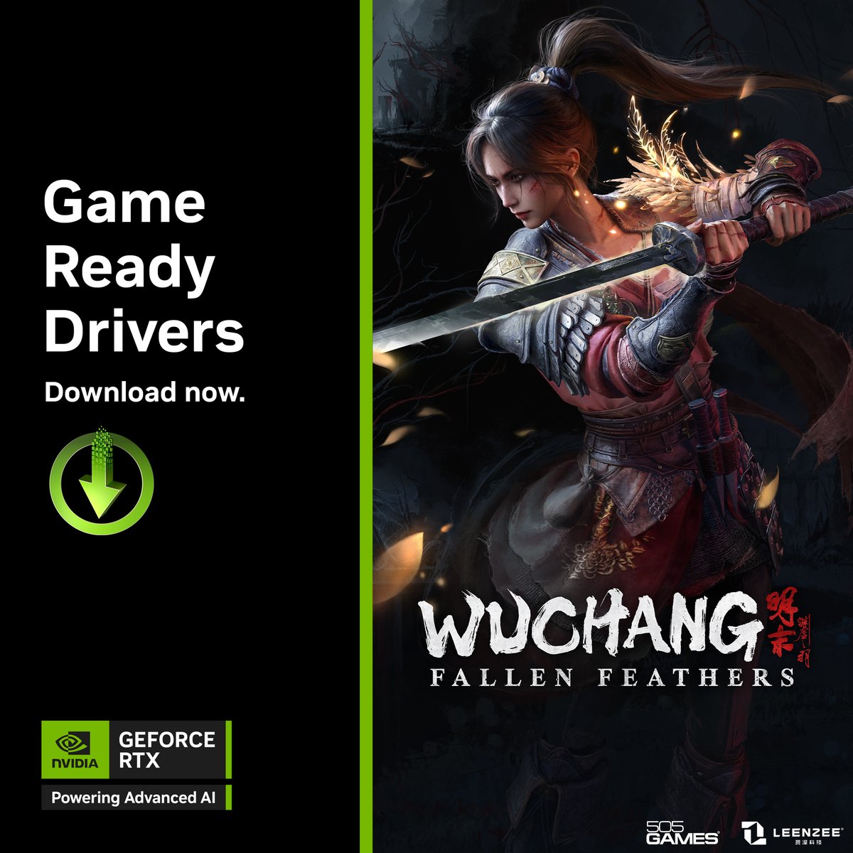 NVIDIAGeForce's tweet image. ⚠️ NEW DRIVER ALERT ⚠️
Download our latest GeForce Game Ready Driver for the best experience in your favorite games including WUCHANG: Fallen Feathers and VALORANT’s Unreal Engine 5 upgrade.
Learn more: nvda.ws/3GXUSec