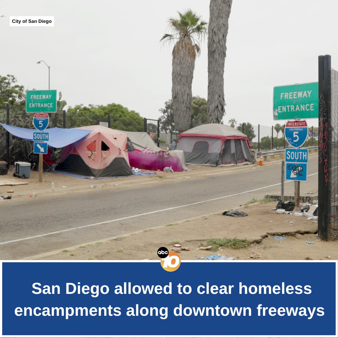 10News's tweet image. The City of San Diego is now allowed to clean up encampments along freeways near downtown under a one-year pilot program agreement with Caltrans.
FULL DETAILS: 10news.com/news/local-new…