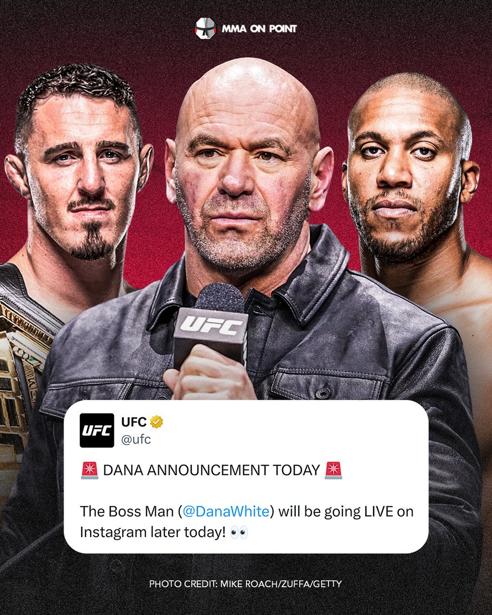 OnPointMMA's tweet image. He is going to announce Tom Aspinall vs. Ciryl Gane, isn't he?