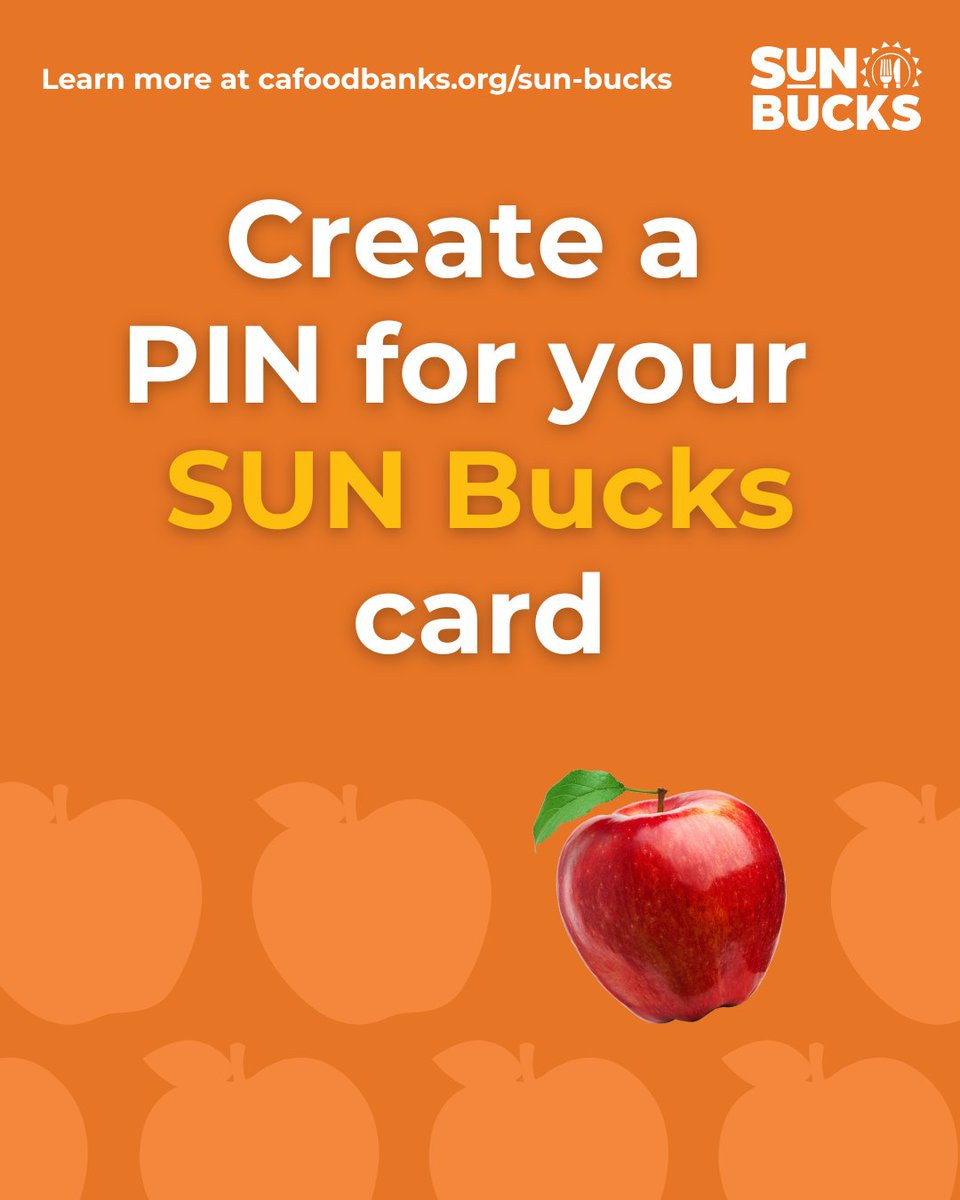 CAFoodBanks's tweet image. ☀️ Got your #SUNBucks card in the mail? Before you can use it, you’ll need to set up your PIN!
This quick step unlocks access to summer grocery benefits that help keep kids nourished while school’s out. 🍓🥪🛒
Need help? Visit cafoodbanks.org/sun-bucks?utm_… for instructions.