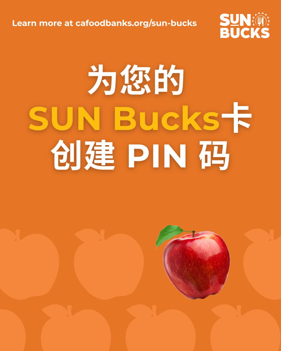 CAFoodBanks's tweet image. ☀️ 你收到 #SUNBucks 卡了吗?在使用前,您需要设置 PIN 码——只需一分钟!
这个简单的步骤可以帮助您领取夏季食品补贴,确保孩子们在学校放假期间获得充足营养。🍓🥪🛒
需要帮助?请访问:cafoodbanks.org/zh/sun-bucks?u… 获取详细说明。