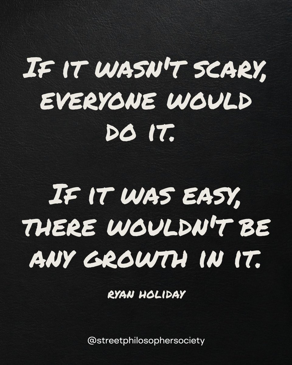 Courage doesn’t mean you’re fearless.
It means you step forward anyway—because something deeper calls you.

<a href="/RyanHoliday/">Ryan Holiday</a> reminds us that courage is the doorway to all growth.
If it feels hard, if it feels scary—you’re probably on the right path.

Which slide resonates for you