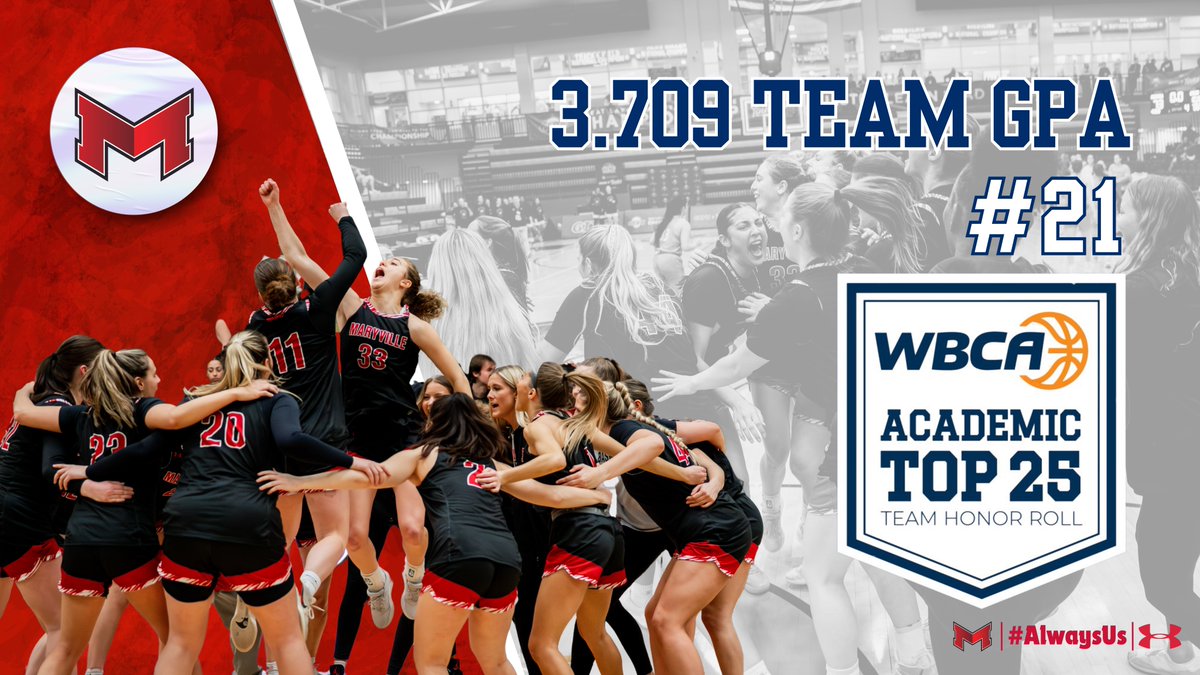 Maryville Women's Basketball (@maryvillewbb) on Twitter photo โจACADEMIC EXCELLENCEโจ
The <a href="/WBCA1981/">Womenโs Basketball Coaches Association</a> announced its Academic Top 25 and <a href="/MaryvilleWBB/">Maryville Women's Basketball</a> earned the #21 highest GPA in the nation, posting a 3.709!
#BigRedM | #AlwaysUs โจACADEMIC EXCELLENCEโจ
The <a href="/WBCA1981/">Womenโs Basketball Coaches Association</a> announced its Academic Top 25 and <a href="/MaryvilleWBB/">Maryville Women's Basketball</a> earned the #21 highest GPA in the nation, posting a 3.709!
#BigRedM | #AlwaysUs