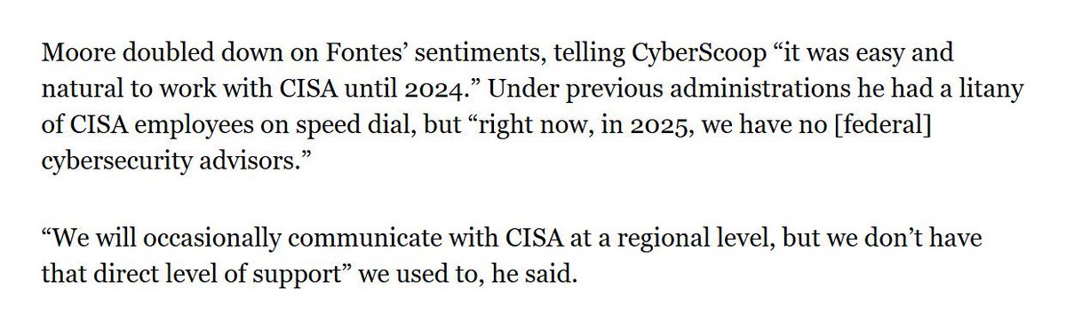 ericgeller's tweet image. Arizona's recent election-office cyberattack highlighted how CISA's downsizing has weakened ties with states, one element of the deteriorating critical infrastructure partnerships that I wrote about recently. cyberscoop.com/arizona-secret… cybersecuritydive.com/news/critical-…