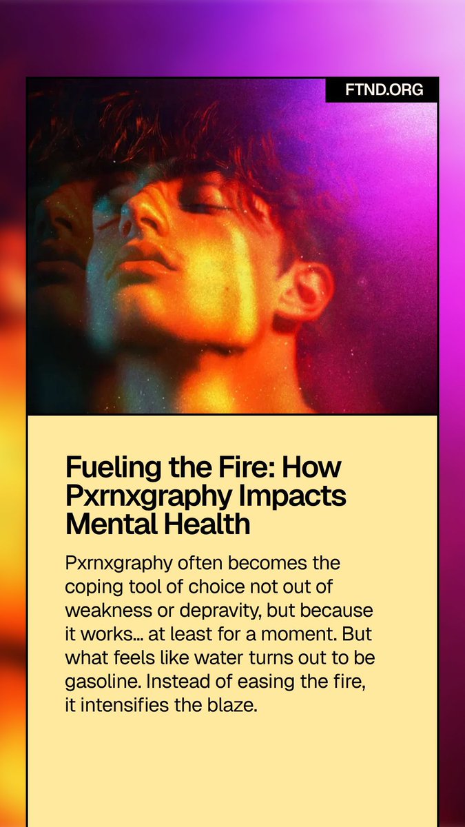 FightTheNewDrug's tweet image. If you’ve tried to quit porn, you already know the cycle: resolve → relapse → regret.
It’s not because you’re broken. It’s because your brain adapted to pain in the best way it knew how. But it doesn’t have to stay that way.
Tap to learn how porn impacts your own mental…