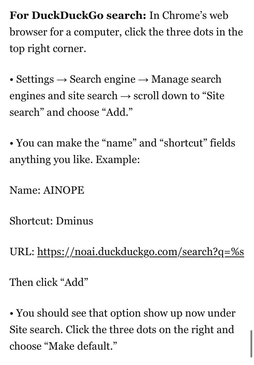 ichbinGisele's tweet image. Are you worried about AI turning us into mushy-brained monsters, draining resources, slurping your data, preying on vulnerable minds, wiping out jobs, choking websites, lying to you or not being useful?
Here’s how to turn it off in search results: wapo.st/4712tmO