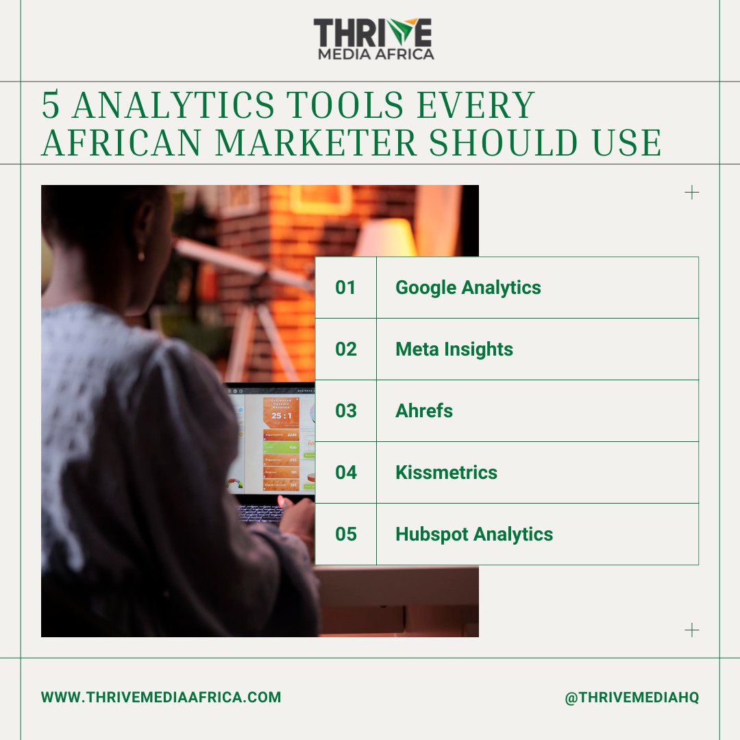 ThriveMediaHQ's tweet image. Here are 5 powerful analytics tools every African marketer should be using to track performance, understand audience behavior, and make data-driven decisions: