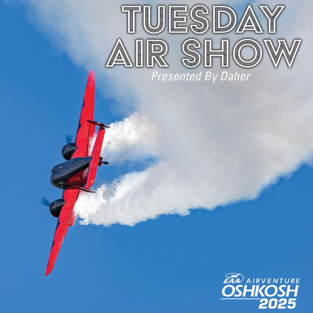 EAA's tweet image. Ready for more? Day Two of #OSH25 is here to elevate your aviation experience with an air show lineup of awe-inspiring acts.
(All acts and times are subject to change)
2:15 PM – National Anthem – Golden Knights / C-147A
2:30 PM – Homebuilt Showcase – Various Aircraft
2:40 PM –…