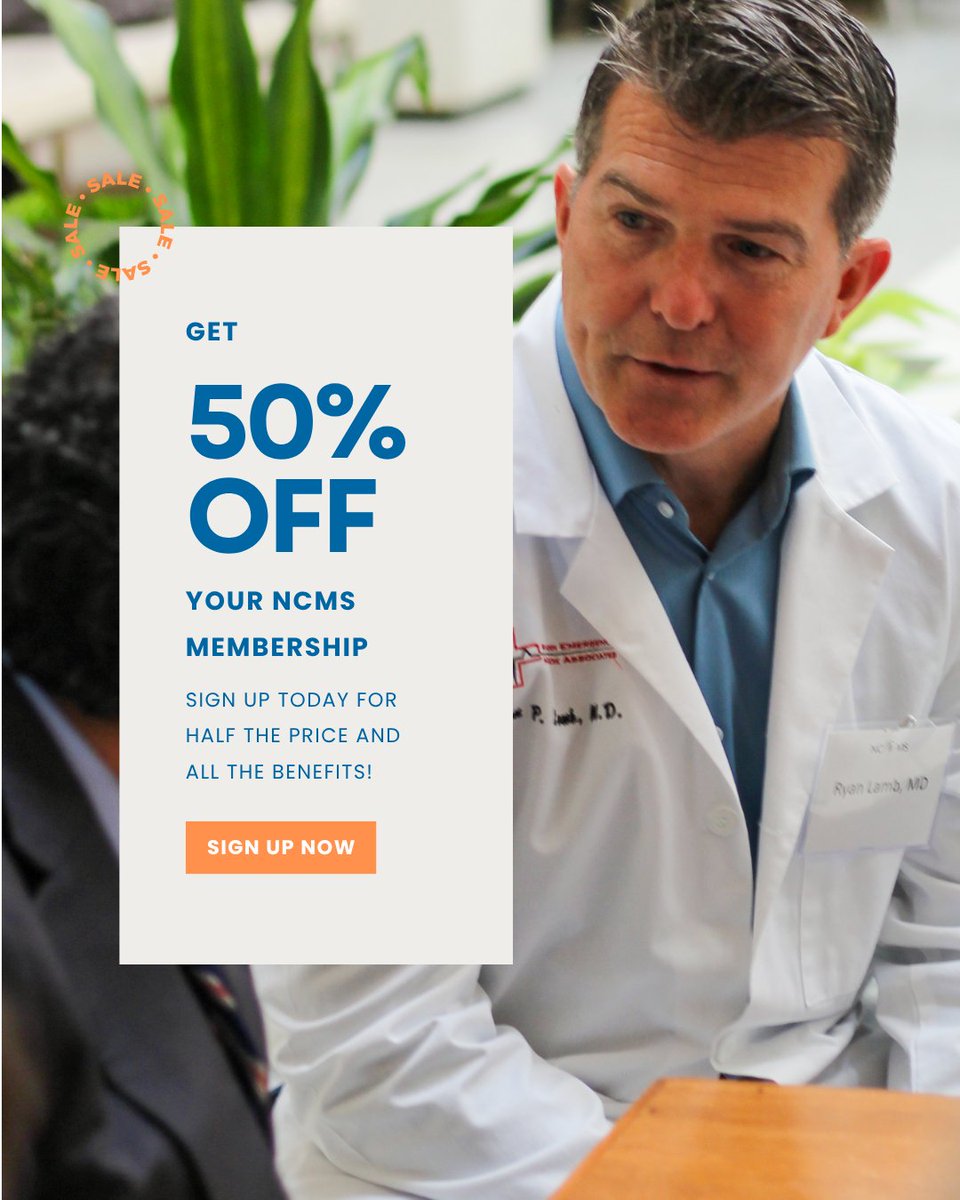 NC Medical Society (@ncmedsoc) on Twitter photo 50% OFF NCMS MEMBERSHIP DUES - HAPPENING NOW THROUGH AUGUST 31ST
Sign up today for:
š§āš« Leadership Development Programs
š„ Events and Networking Opportunities
āļø Exclusive Advocacy Updates
āļø Clinician Well-Being Tools
and so much more! Join today: www2.ncmedsoc.org/_custom-develo⦠50% OFF NCMS MEMBERSHIP DUES - HAPPENING NOW THROUGH AUGUST 31ST
Sign up today for:
š§āš« Leadership Development Programs
š„ Events and Networking Opportunities
āļø Exclusive Advocacy Updates
āļø Clinician Well-Being Tools
and so much more! Join today: www2.ncmedsoc.org/_custom-develoā¦