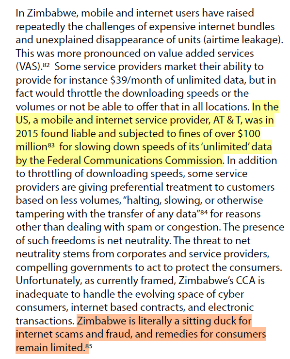 sheumapamba's tweet photo. @mcauthur_lokie It is what it is....consumers have zero protection...MISA Zimbabwe raised this issue in a 2016 article on internet governance in Zimbabwe. Since then, no action from @CCZ_263 or @Potraz_zw. https://t.co/7MjVsZxt0x