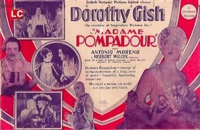 the_silent_era's tweet image. International Cinema
"Madame Pompadour" (1927) is a British silent historical drama directed by Herbert Wilcox, starring Dorothy Gish, Antonio Moreno, and Nelson Keys. It portrays Madame de Pompadour, mistress of Louis XV, and was the first film shot at Elstree Studios.