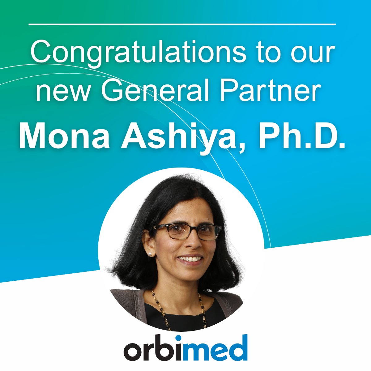 Congratulations to our colleague Mona Ashiya on being named a General Partner of OrbiMed! Since joining OrbiMed in 2010, Mona has established herself as a leading, consistently successful investor in the life sciences venture capital ecosystem. Mona has led OrbiMed’s investments