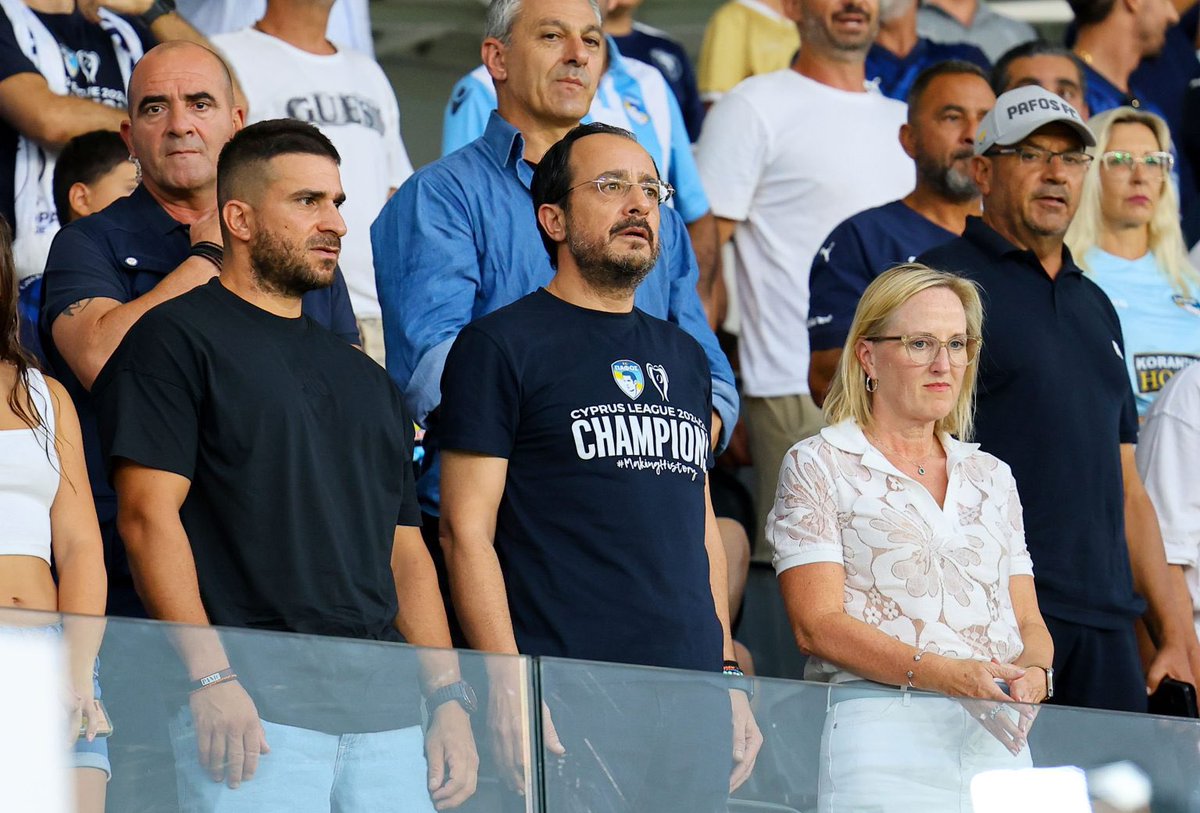 Pafos International Supporters Group (@pafosfcsupport) on Twitter photo The President of the Republic of Cyprus, <a href="/Christodulides/">NikosChristodoulides</a> is attending tonight’s game to watch his beloved Pafos FC.
The President is sitting in the main stand of the “AlphaMega” stadium to watch the game versus Maccabi.
Thanks for your support again Sir
#ChampionsLeague #PafosFC The President of the Republic of Cyprus, <a href="/Christodulides/">NikosChristodoulides</a> is attending tonight’s game to watch his beloved Pafos FC.
The President is sitting in the main stand of the “AlphaMega” stadium to watch the game versus Maccabi.
Thanks for your support again Sir
#ChampionsLeague #PafosFC